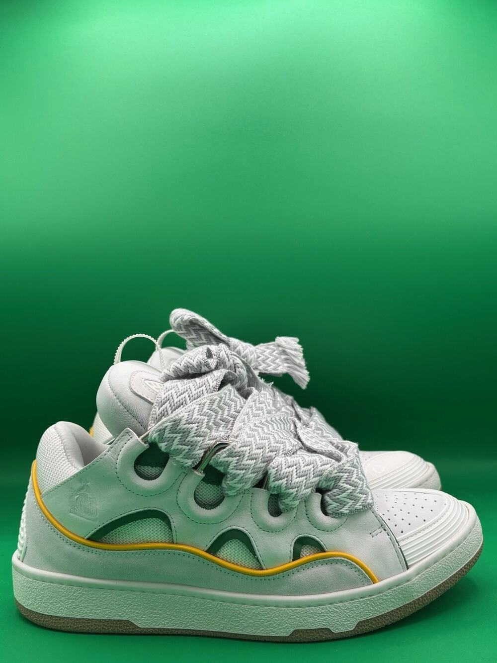 Lanvin Curb Sneakers “White/Green/Yellow” Ssense Exclusive Size 42 EU/ 9 US